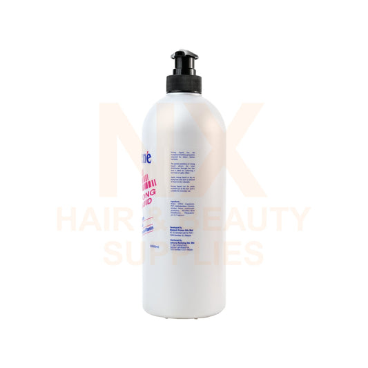 A large white bottle of hair product with a black pump dispenser, shown against a white background with a faint 'NK HAIR & BEAUTY SUPPLIES' watermark.