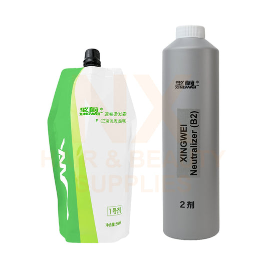 XINGWEI - D-CURL PERM LOTION (NO.1 NO RINSE) (HEALTHY) (GREEN) 550ML - (A) + 550 ML