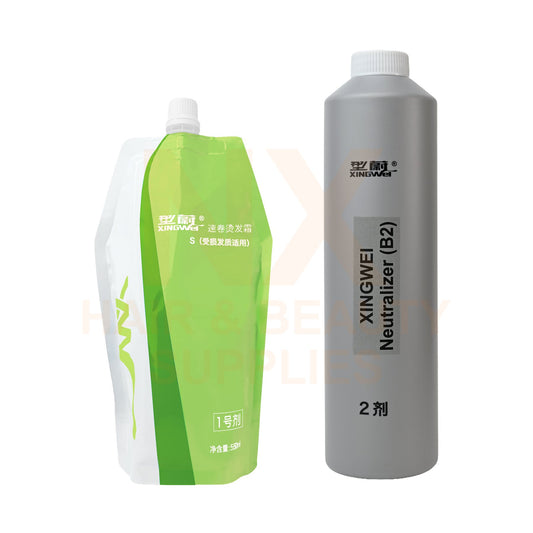 XINGWEI - D-CURL PERM LOTION (NO.1 NO RINSE) (DAMAGE) (L.GREEN) 550ML - (A) + 550ml