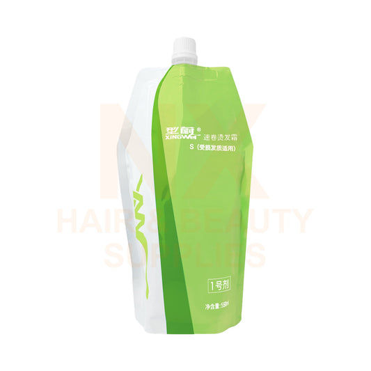 XINGWEI - D-CURL PERM LOTION (NO.1 NO RINSE) (DAMAGE) (L.GREEN) 550ML - (A) + 550ml