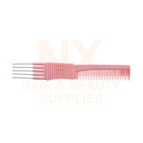 YTS - AC487 - 5 METAL TAIL COMB - BLACK/PINK/RED