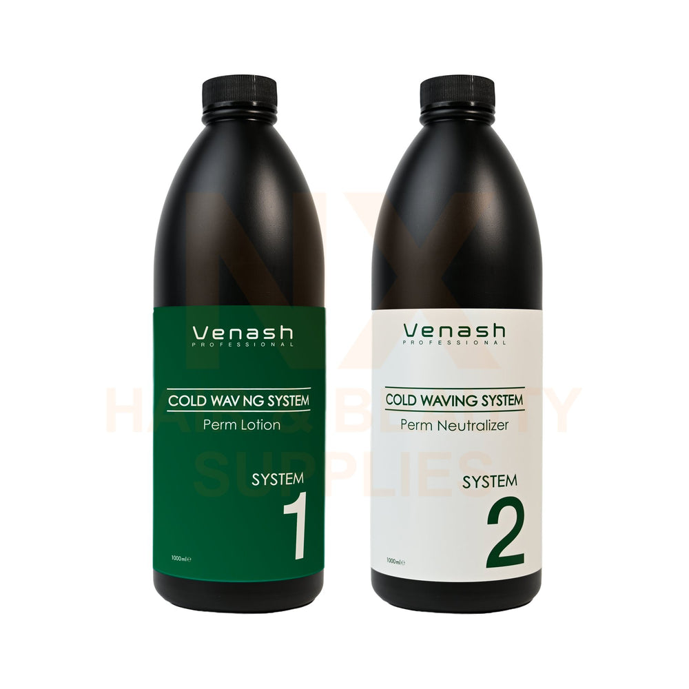 Venash – Cold Waving Perm Lotion System 1 1000ml & Cold Waving Perm Neutralizer System 2 1000ml (COLD PERM)