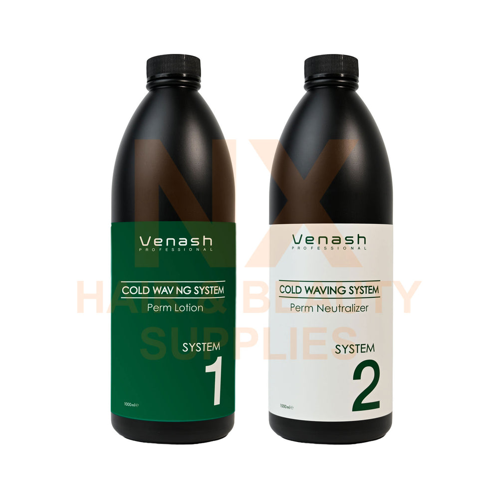 Venash – Cold Waving Perm Lotion System 1 1000ml & Cold Waving Perm Neutralizer System 2 1000ml (COLD PERM)