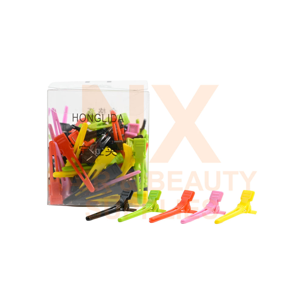 HLD - B017 - SINGLE PRONG PLASTIC COLOR CLIP - 75'S (4.5CM)