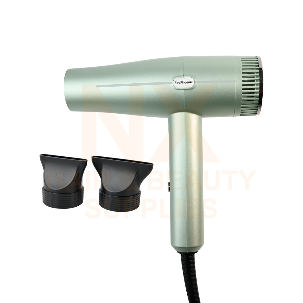 FIRE PHOENIX – M3 HAIR DRYER – STREAMER GREEN/BARBIE PINK/TITANIUM GREY