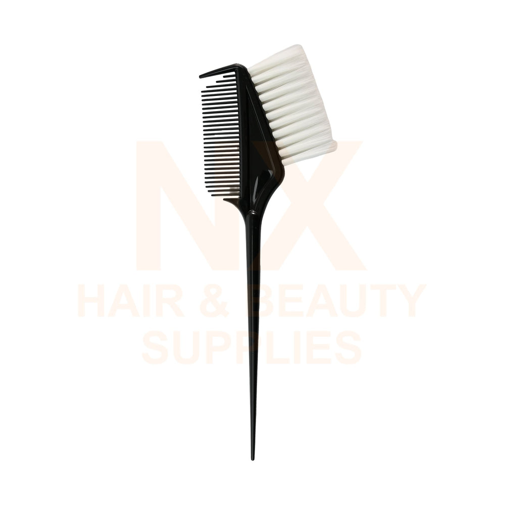 HLD - H020 DYE BRUSH WITH COMB - WHITE BRUSH - BLACK