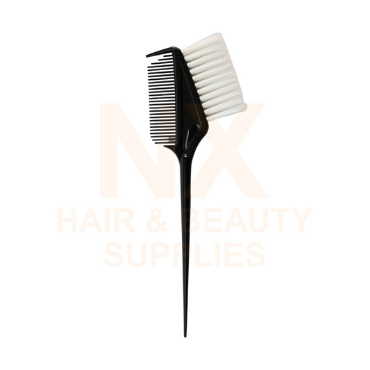 HLD - H020 DYE BRUSH WITH COMB - WHITE BRUSH - BLACK