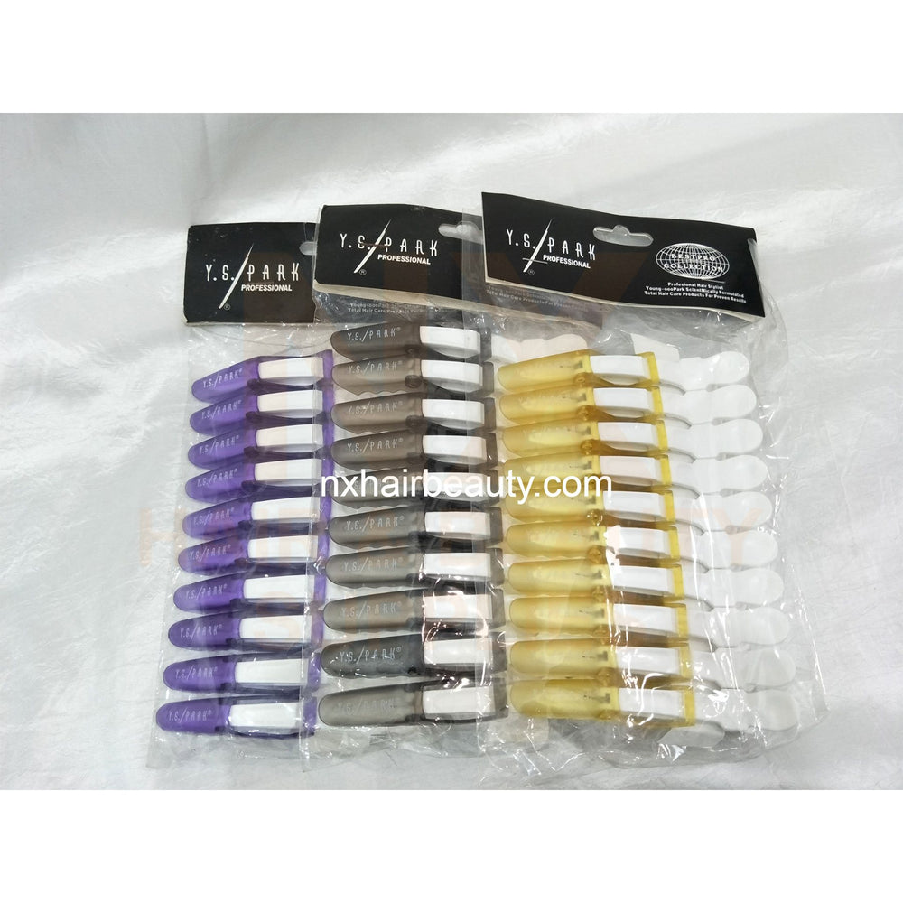 XD - Y.S PARK CROCODILE CLIP - 10'S/PKT - YELLOW/BLACK/PURPLE