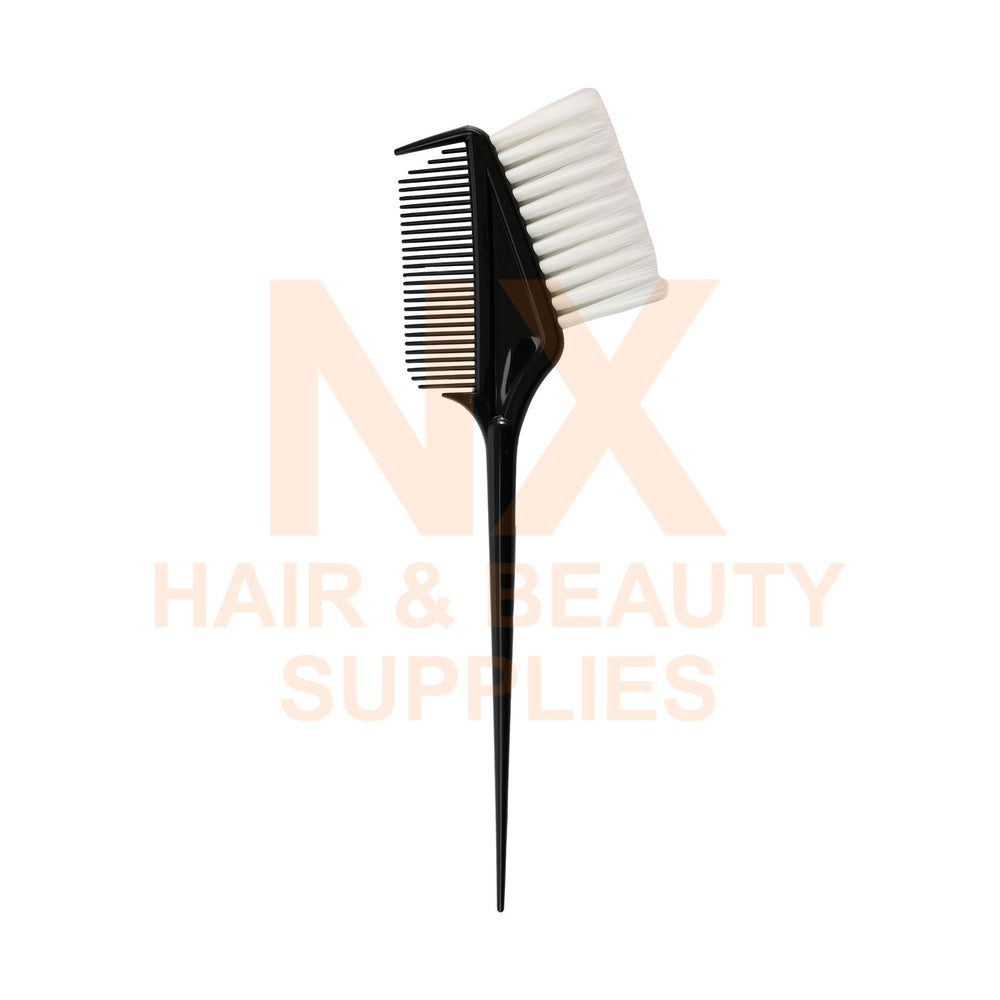 HLD - H020 DYE BRUSH WITH COMB - WHITE BRUSH - BLACK