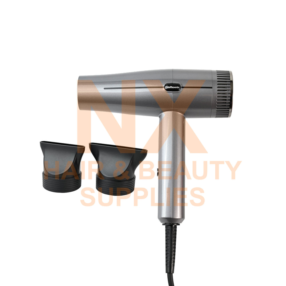 FIRE PHOENIX – M3 HAIR DRYER – STREAMER GREEN/BARBIE PINK/TITANIUM GREY