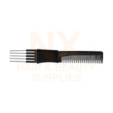 YTS - AC487 - 5 METAL TAIL COMB - BLACK/PINK/RED