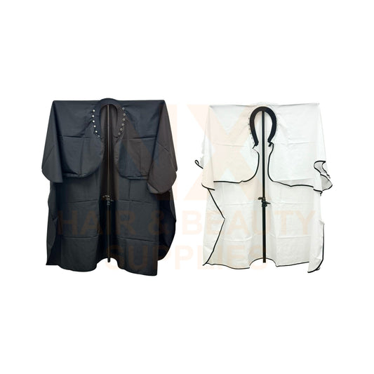 XD - CUTTING CAPE - NECK WITH SILICONE - BLACK/WHITE