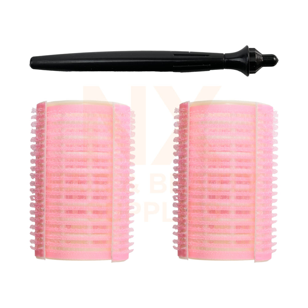 SSS - 2447 - HAIR CURLER SELF STICK (2'S) - PURPLE/PINK/LIGHTBLUE