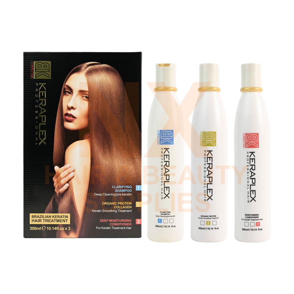 BK - KERAPLEX BRAZILIAN KERATIN HAIR TREATMENT SET - 300ML X 3'S
