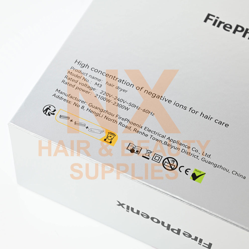 FIRE PHOENIX – M3 HAIR DRYER – STREAMER GREEN/BARBIE PINK/TITANIUM GREY