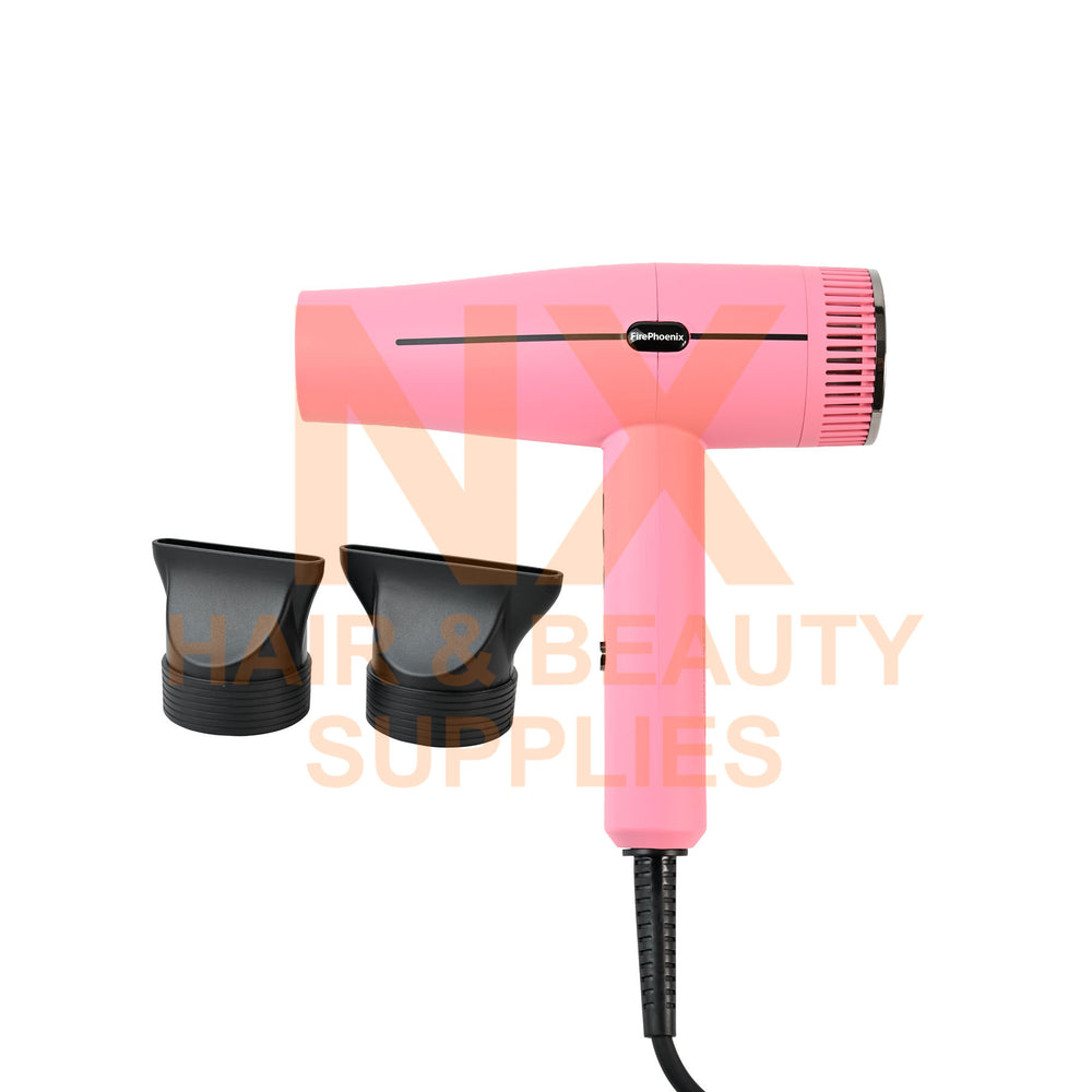 FIRE PHOENIX – M3 HAIR DRYER – STREAMER GREEN/BARBIE PINK/TITANIUM GREY
