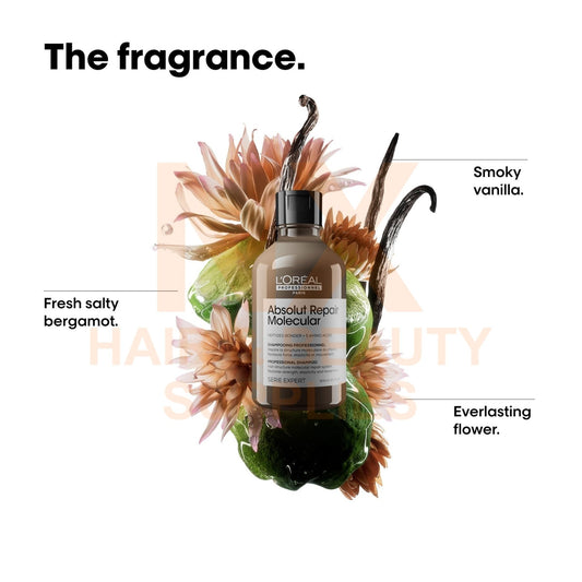 LOREAL – ABSOLUT REPAIR MOLECULAR SHAMPOO – 300ML (BLACK)