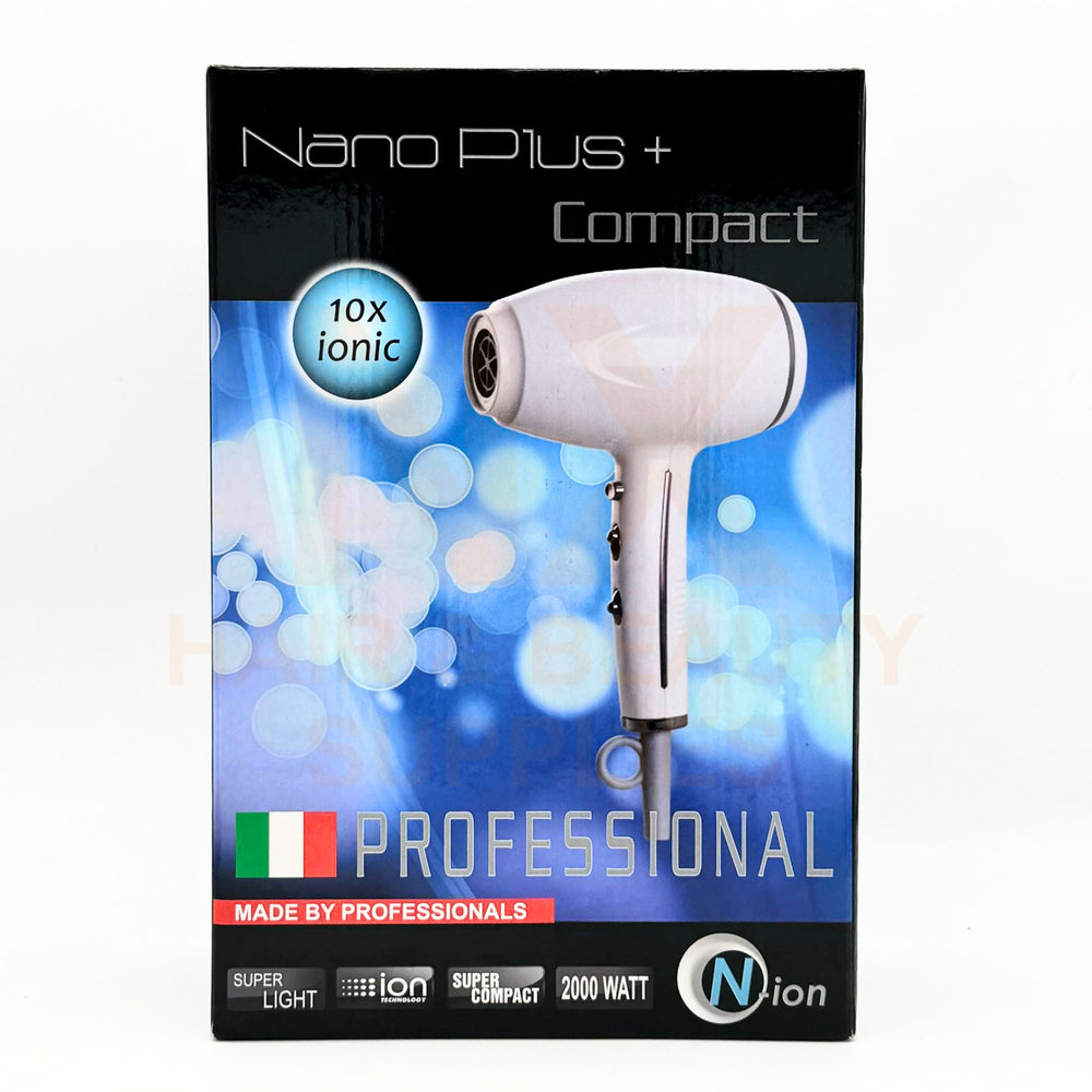 N-ION - 2600 - NANO PLUS COMPACT HAIR DRYER - BLACK/GREY/WHITE