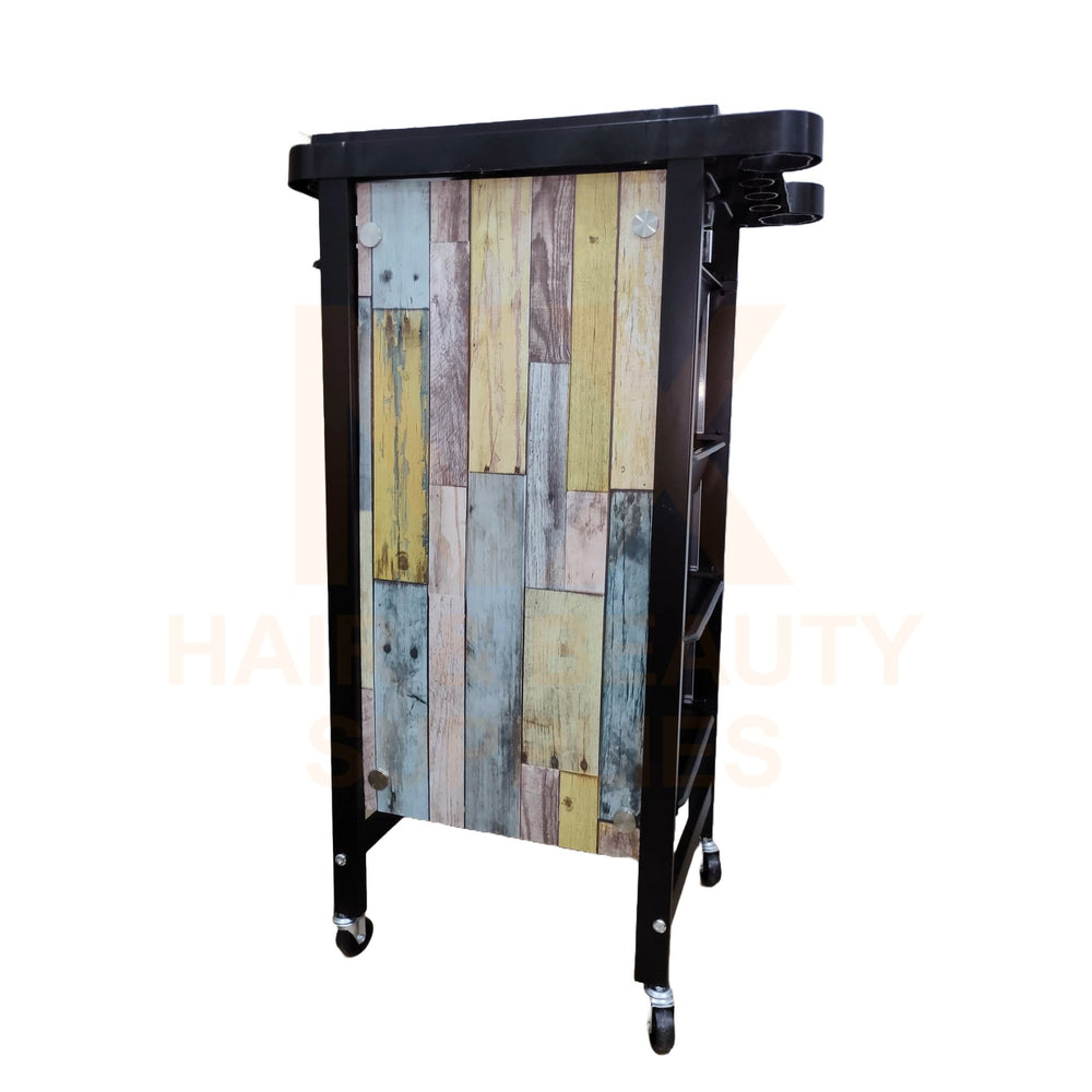 HM-008 - HAIR TROLLEY WITH WOOD DESIGN