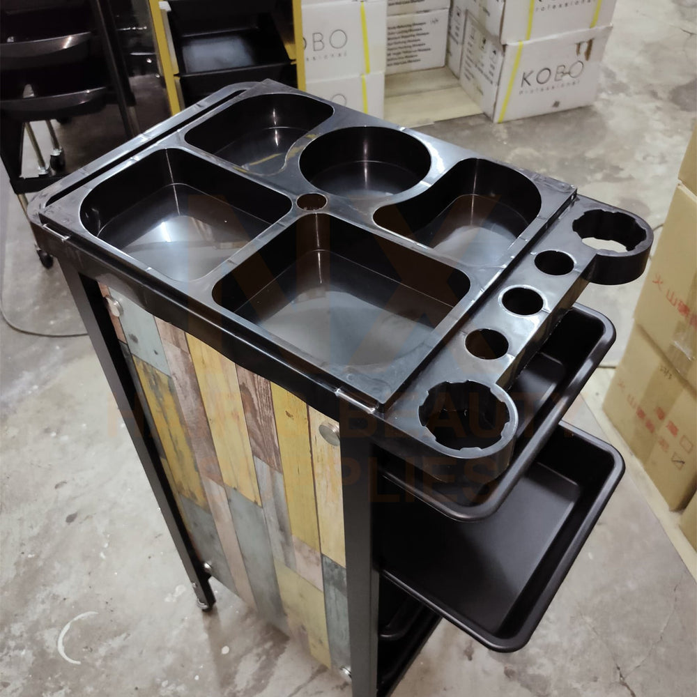 HM-008 - HAIR TROLLEY WITH WOOD DESIGN