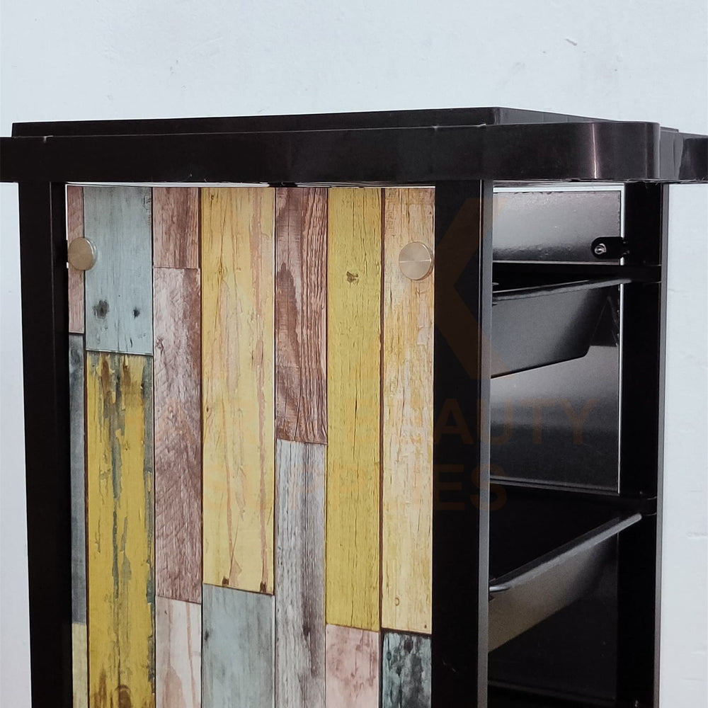 HM-008 - HAIR TROLLEY WITH WOOD DESIGN