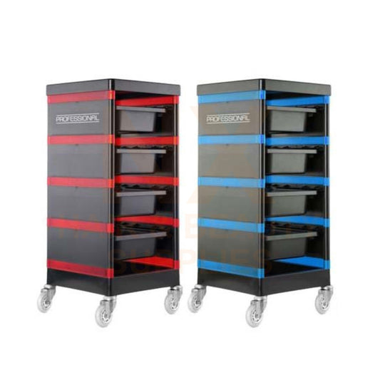 VIC+ – PROFESSIONAL – HAIR TROLLEY (BLACK BLUE/BLACK RED)