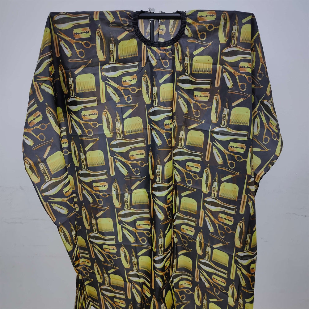JX AD CUTTING CAPE – BARBER DESIGN (GOLD ICON)