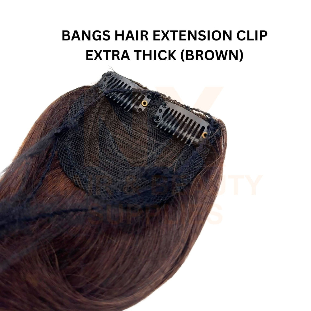 BANGS HAIR EXTENSION CLIP – EXTRA THICK (BLACK/BROWN)