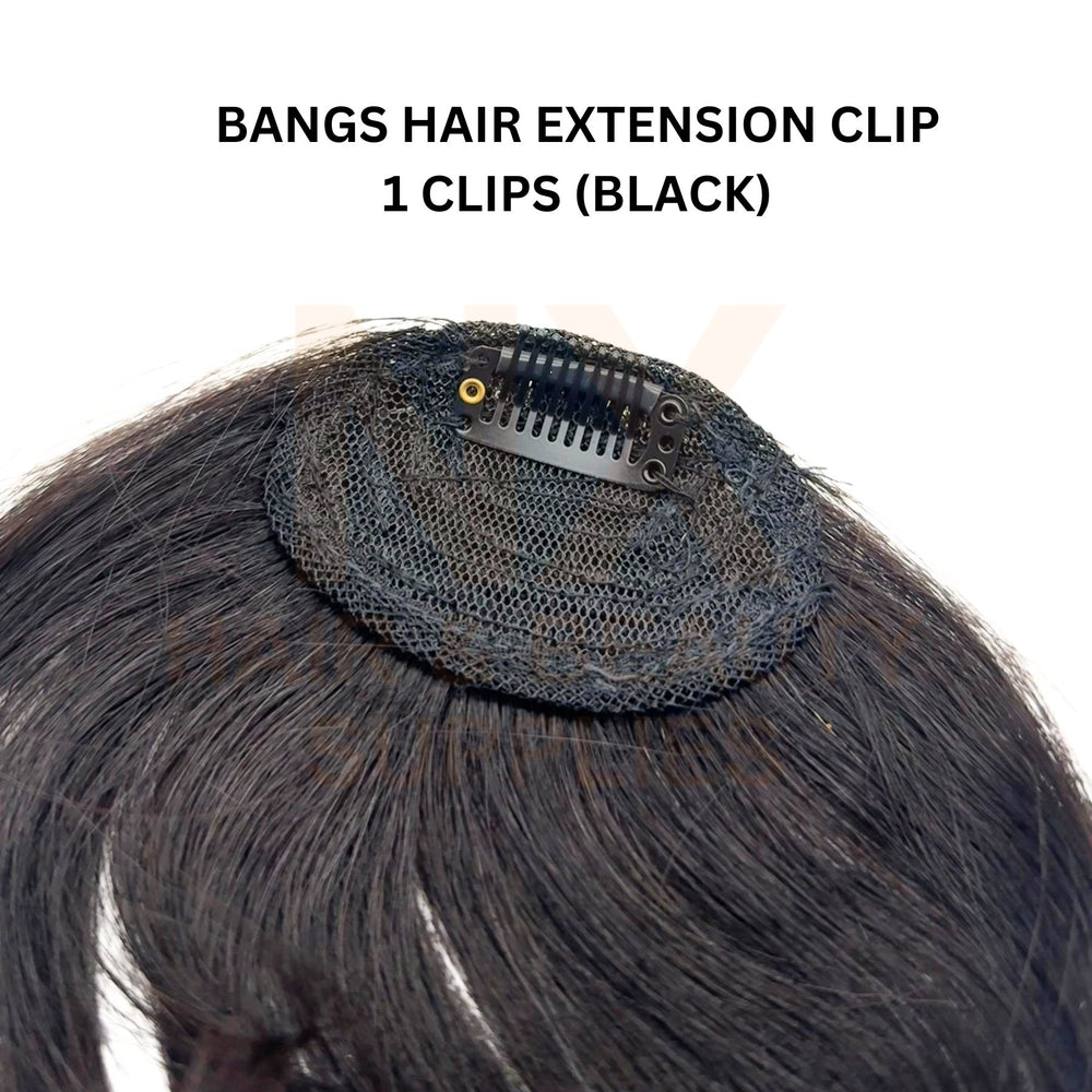 BANGS HAIR EXTENSION CLIP – 1 CLIP (BLACK/DARK BROWN/LIGHT BROWN)