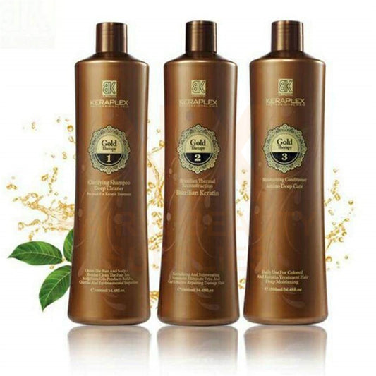 BK – KERAPLEX KERATIN TREATMENT (GOLD) – 1000ML X 3 (SET)