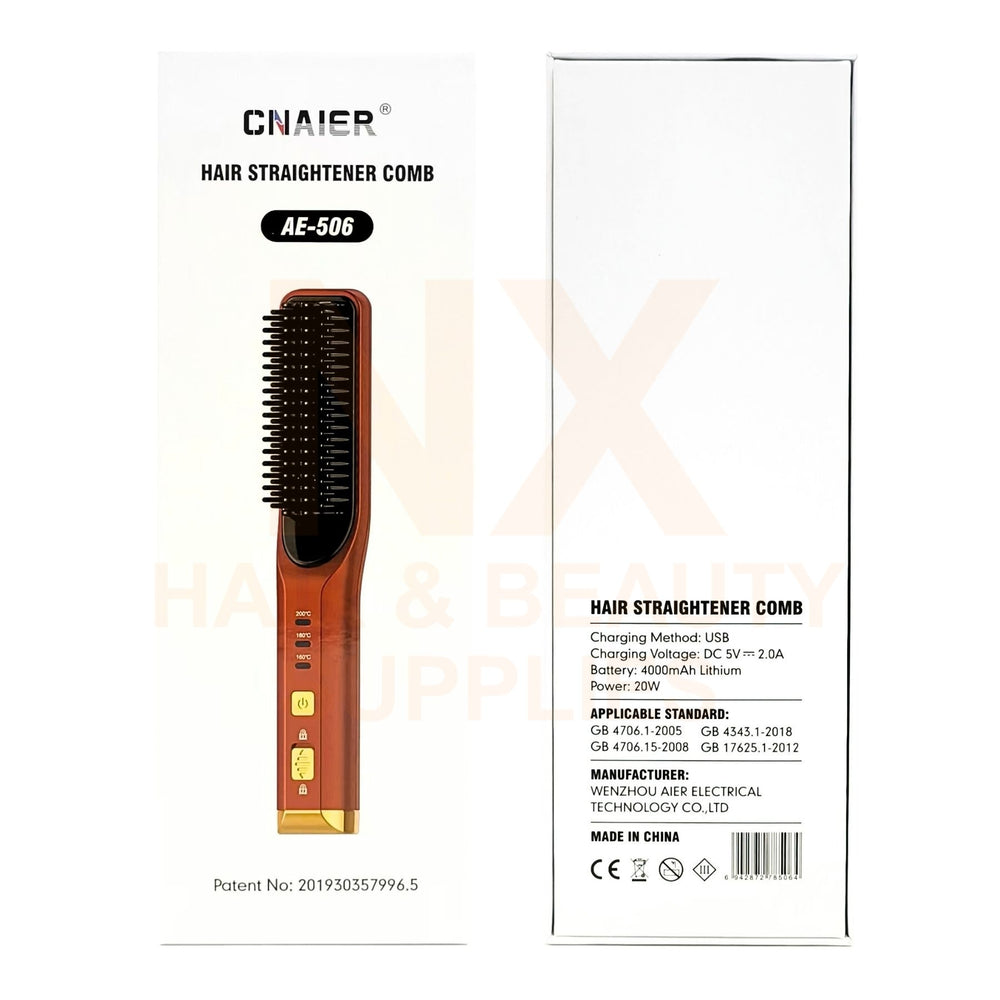 CHAIER - AE-506 - HAIR STRAIGHTENER COMB - RED
