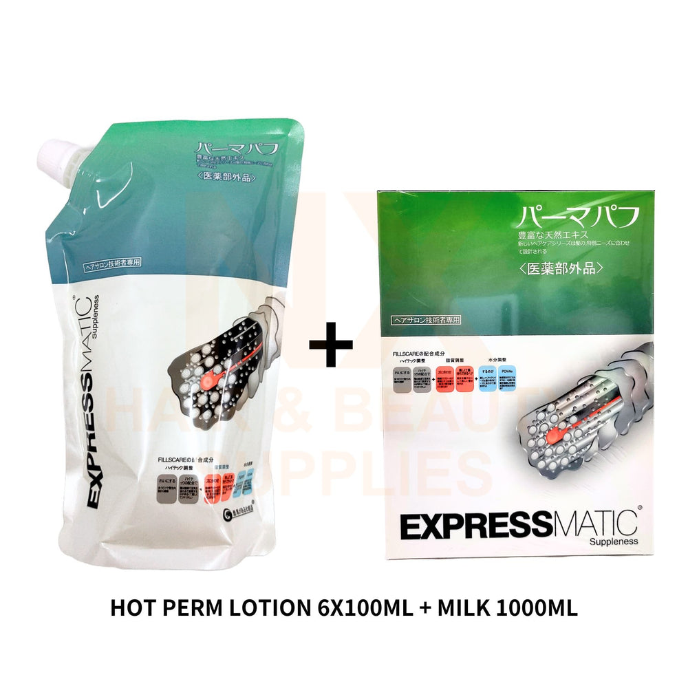 EXPRESSMATIC - HOT PERM LOTION 6X100ML + MILK 1000ML