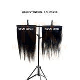 HAIR EXTENSION 60CM/65CM – 5 CLIPS (80g/100g) #1B