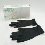 IVISION - LATEX HAND GLOVE 6M -100PCS - L (BLACK)