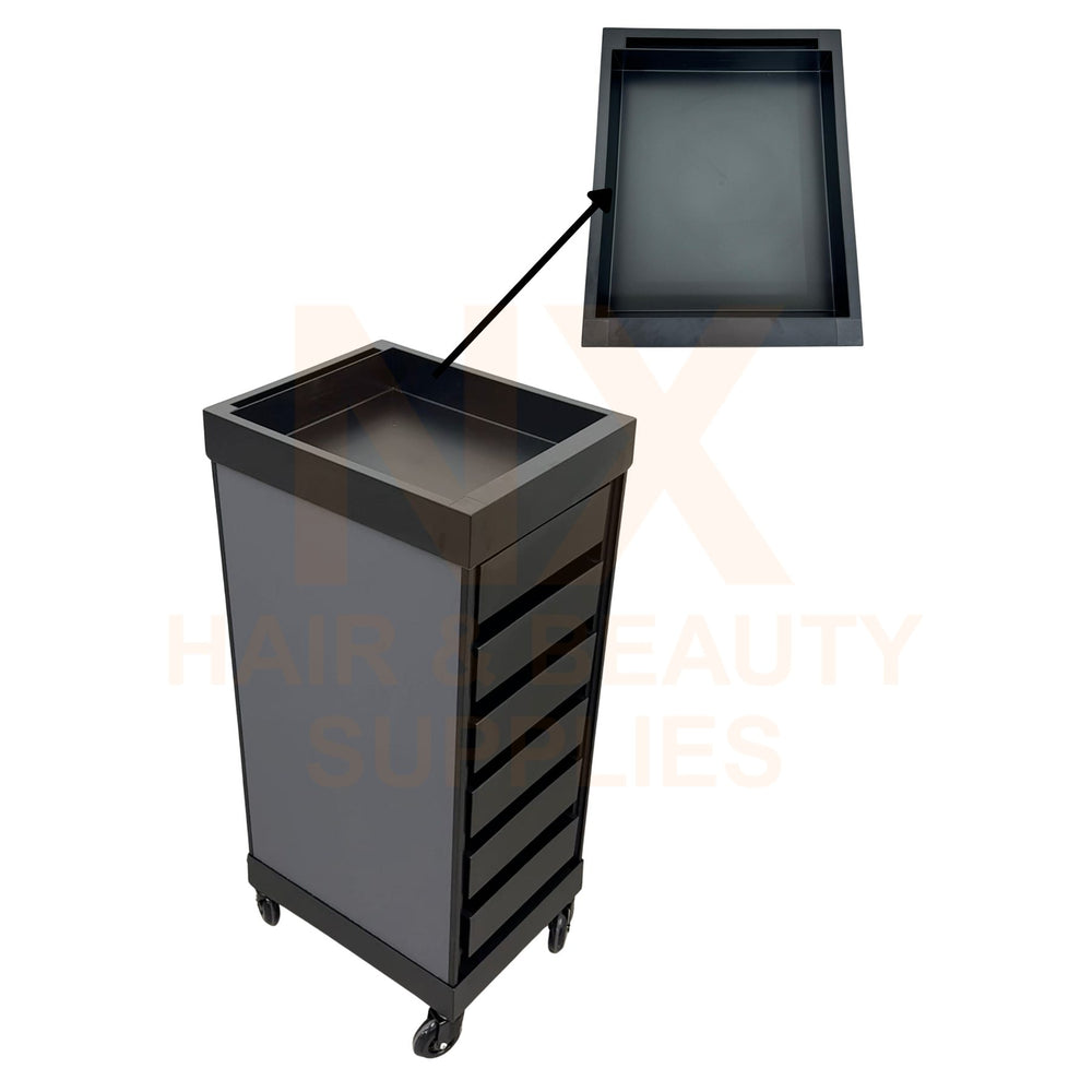 VIC+ - HAIR TROLLEY - N4 (GLOSSY BLACK/GLOSSY WHITE/GREY/RED)