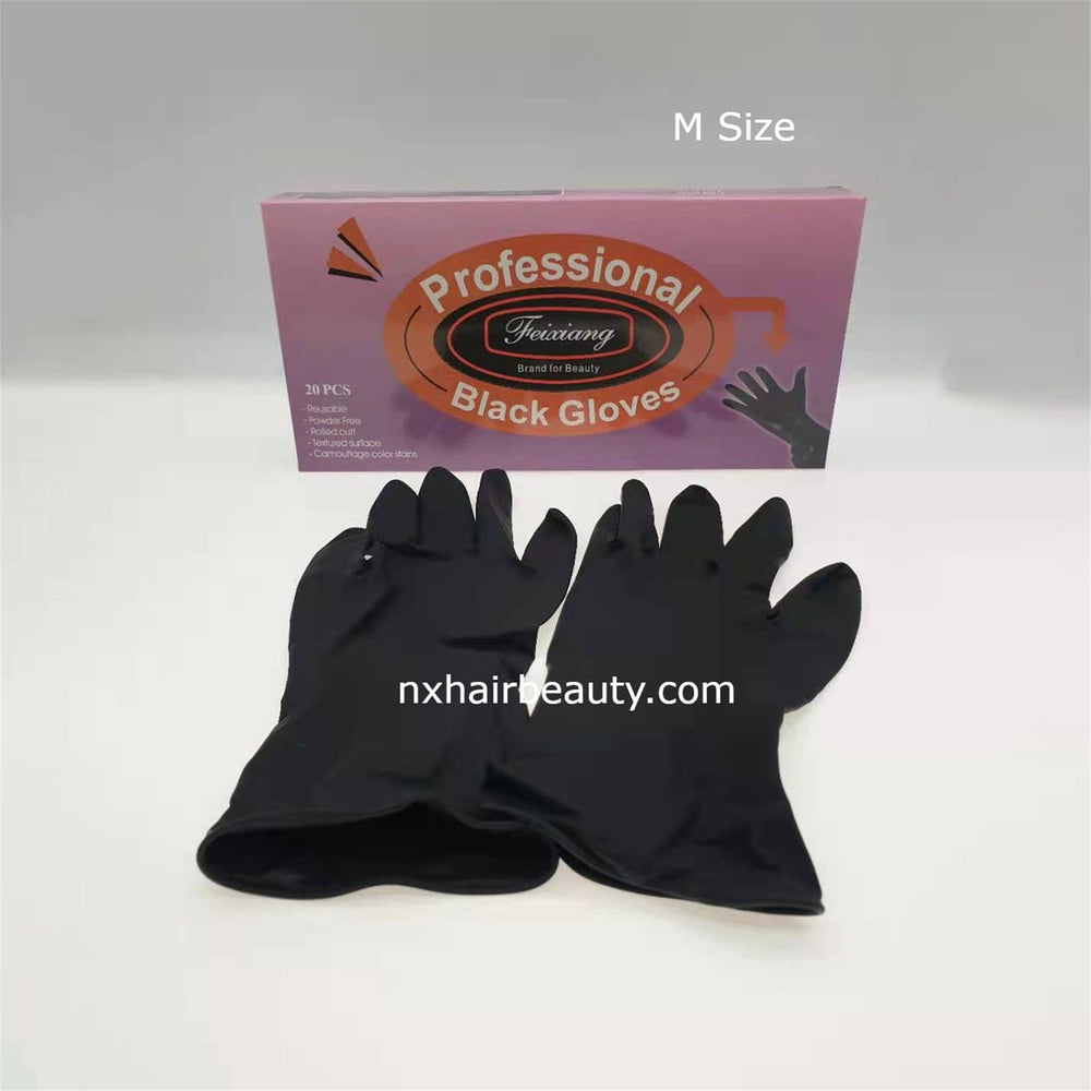 XD Black Rubber Hand Glove 20's ( S OR M SIZE)