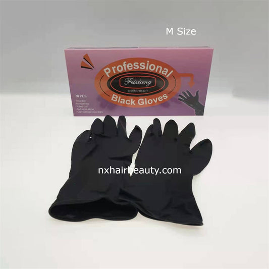 XD Black Rubber Hand Glove 20's ( S OR M SIZE)