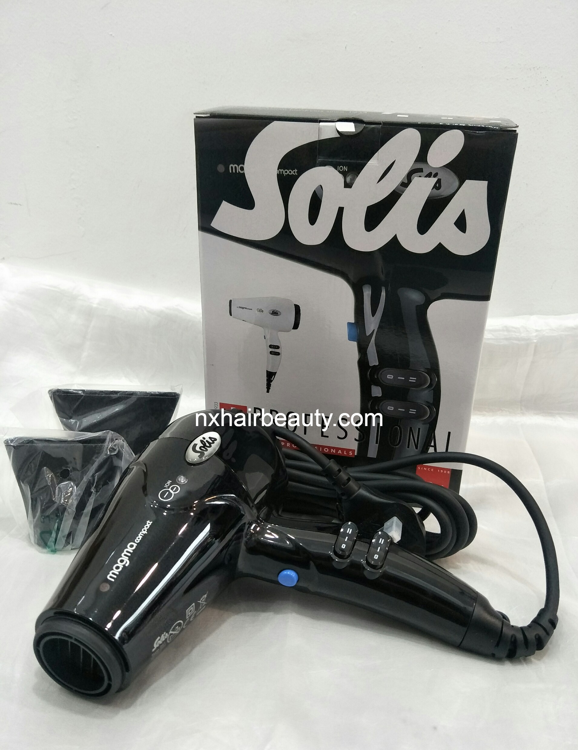 Solis Magma Compact Hair Dryer (Black) - NX Hair & Beauty Supplies Malaysia